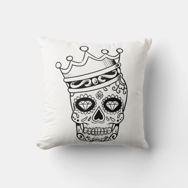Halloween Dödskalle Kastkudde Kudde (Framsida)