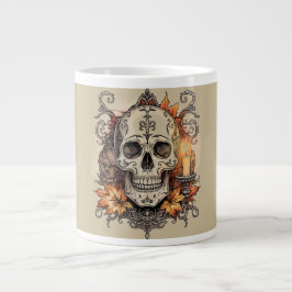 Halloween, Dödskalle-mönster, Ljus Calavera, Jumbo Mugg