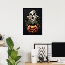 Halloween Dödskalle Pumpa Gotisk Väggkonst