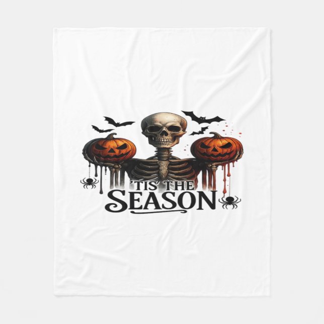 Halloween Dödskalle Skelett Fleecefilt (Framsidan)