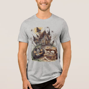 Halloween ,Dödskalle Vakt ,Skrämmande Kuslig, vint T Shirt