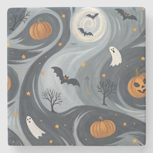 Halloween Dödskväll Stenunderlägg (Framsidan)