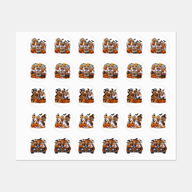  Halloween Dog Sticker Sheet – Cute Spooky Dogs Tr (Ark)
