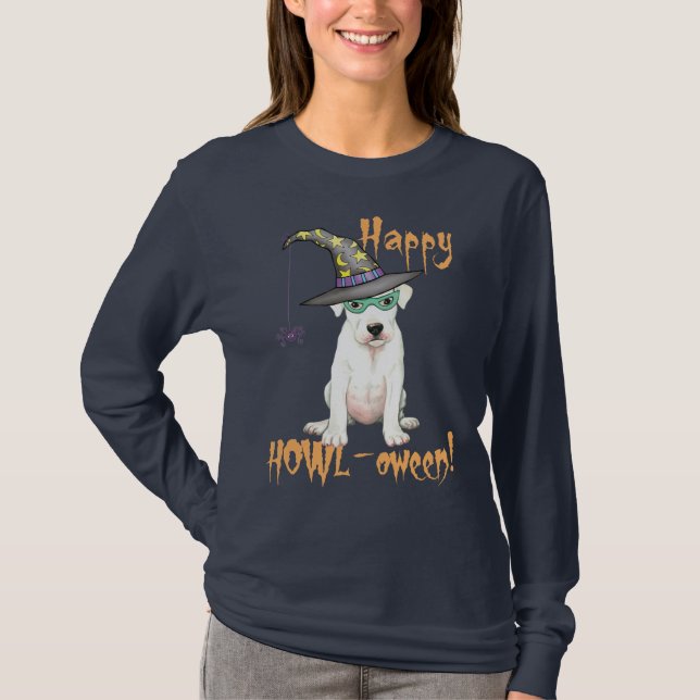 Halloween Dogo Argentino T-Shirt (Framsida)