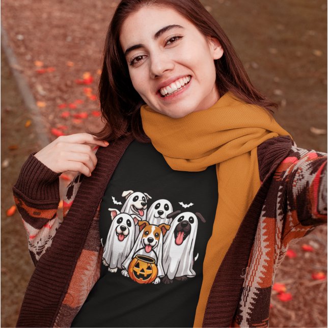 Halloween Dogs With Pumpkin T Shirt (Skapare uppladdad)