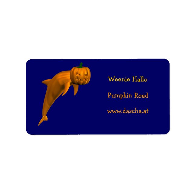 Halloween Dolphin Adressetikett (Framsidan)