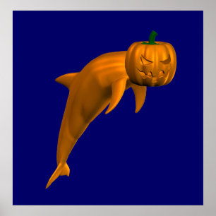 Halloween Dolphin Poster