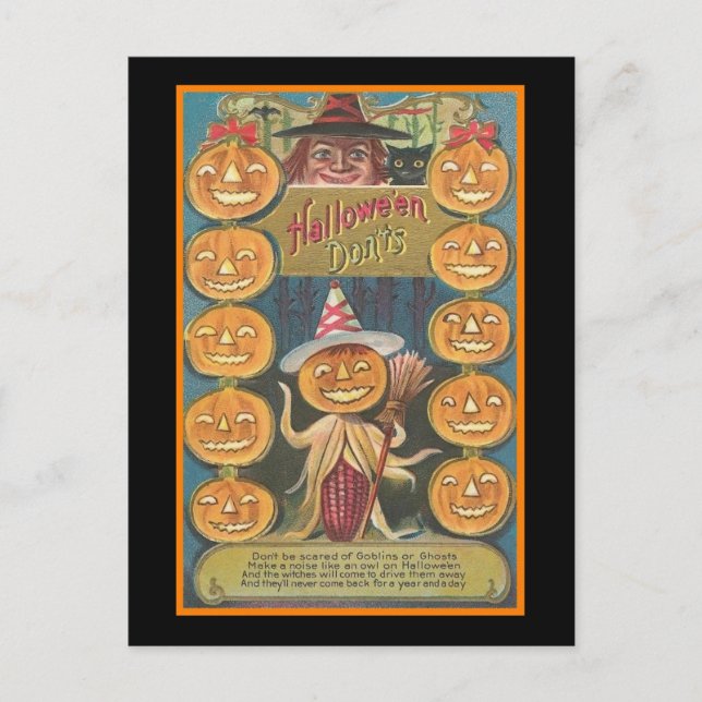 Halloween Donts Vykort (Framsida)