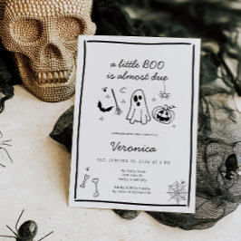 Halloween Doodle Gender Neutral Baby Shower Inbjudningar