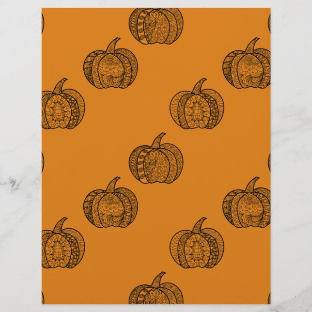Halloween doodles boho mandala pumpkins Autumn Brevhuvud (Framsida)