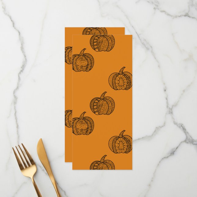 Halloween doodles boho mandala pumpkins Autumn Meny (Fram/Back In Situ)