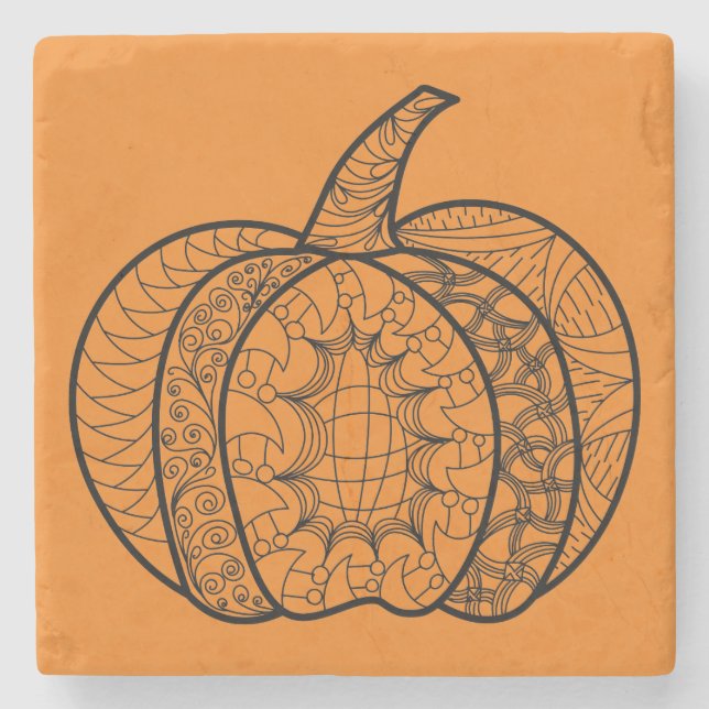 Halloween doodles boho mandala pumpkins Autumn Stenunderlägg (Framsidan)