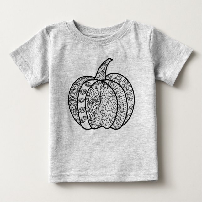 Halloween doodles boho mandala pumpkins Autumn T Shirt (Framsida)