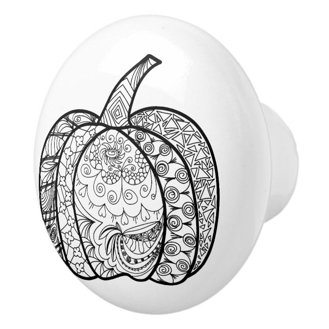 Halloween doodles boho zentangles pumpkins Autumn Knopp (Höger)
