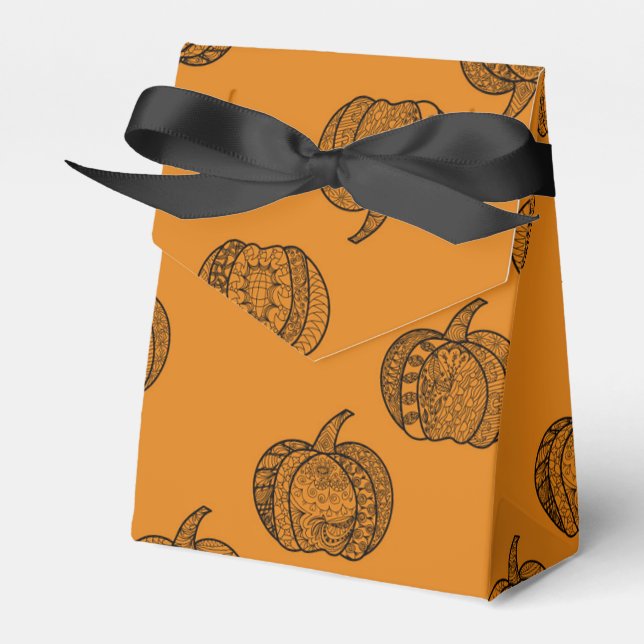 Halloween doodles boho zentangles pumpkins Autumn Presentaskar (Framsidan Sidan)