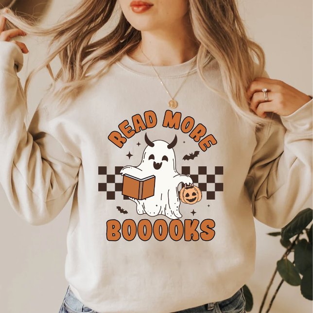 Halloween Doodles Ghost Bokar Älskare T Shirt (Halloween Doodles Ghost Books Lovers Sweatshirt)