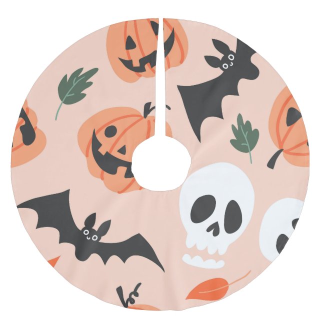 Halloween doodles, pumpor, fladdermus mönster. julgransmatta borstad polyester (Framsidan)