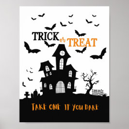 Halloween-dörrskylt med hemlig huslotsväska poster