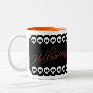 Halloween Döskallar Black White & Orange Mugg