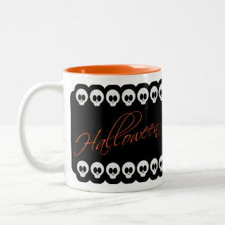 Halloween Döskallar Black White & Orange Mugg