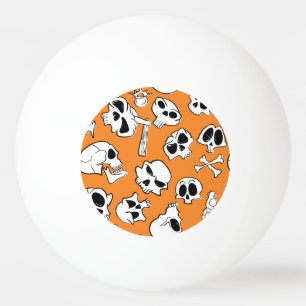 Halloween Döskallar Bones Doodle Mönster Pingisboll