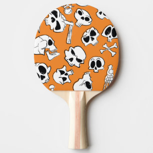 Halloween Döskallar Bones Doodle Mönster Pingisracket