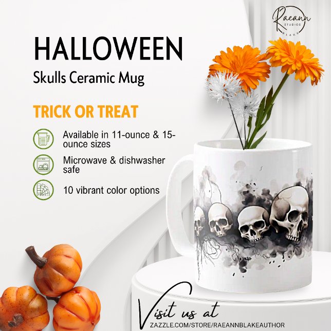 Halloween-Döskallar Design Ceramic Mugg (Skapare uppladdad)