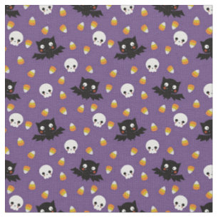 Halloween - Döskallar, fladdermöss och candy cor Tyg