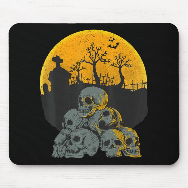 Halloween-Döskallar: Måne Skeleton Costume Kids Musmatta (Framsidan)