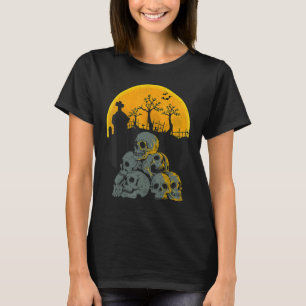 Halloween-Döskallar: Måne Skeleton Costume Kids T Shirt