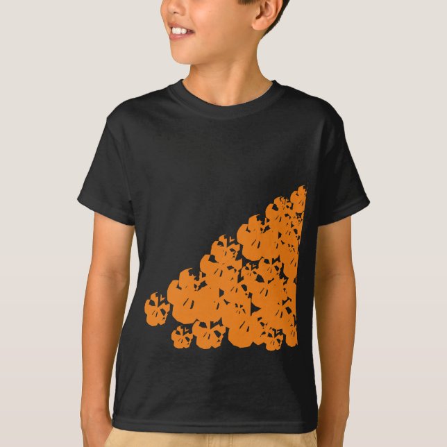 Halloween-döskallar med skrämmande orange svart  t shirt (Framsida)
