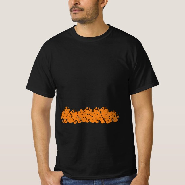 Halloween-döskallar med skrämmande orange svart  t shirt (Framsida)