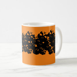 Halloween döskallar mönster svart orange kaffemugg
