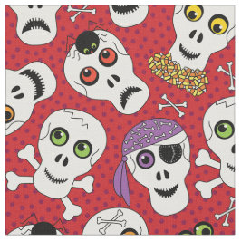 Halloween-Döskallar på Red Mönster Tyg