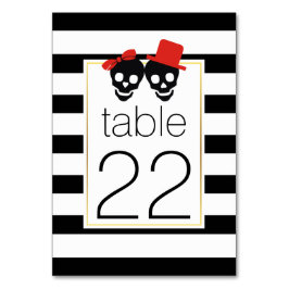 Halloween döskallar rand red bröllop bordsnummer