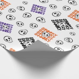 Halloween-Döskallar Sömlös figursättning Papper de Presentpapper