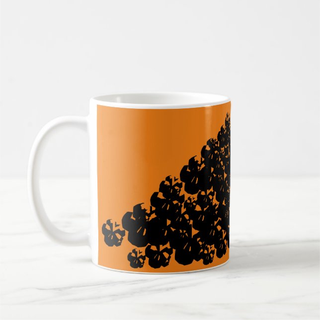 Halloween-döskallar, svart orange kaffemugg (Vänster)