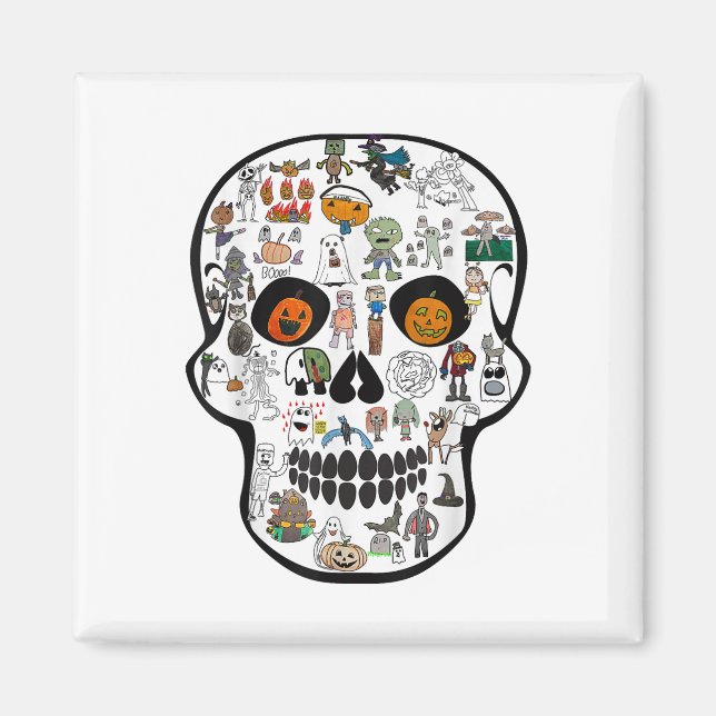 Halloween Döskalle 67 2025  Magnet (Framsidan)