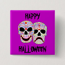 Halloween DOTD Komedi-Tragedi döskallar Knapp