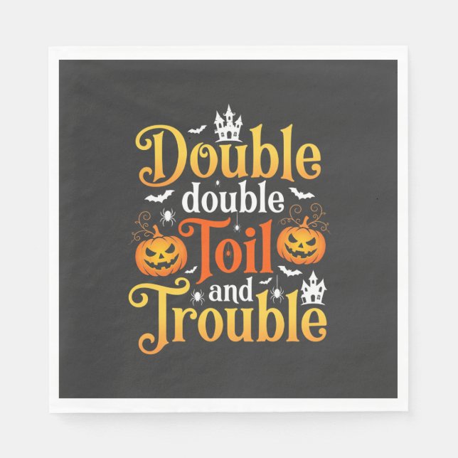 Halloween Double Double Toil and Trouble Häxa Pappersservett (Framsidan)