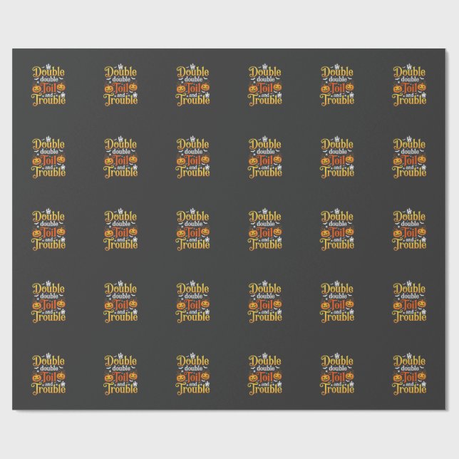 Halloween Double Double Toil and Trouble Häxa Presentpapper (Platt)