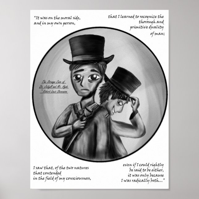 Halloween Dr. Jekyll och Mr. Hyde gotiskt konsttry Poster (Framsidan)