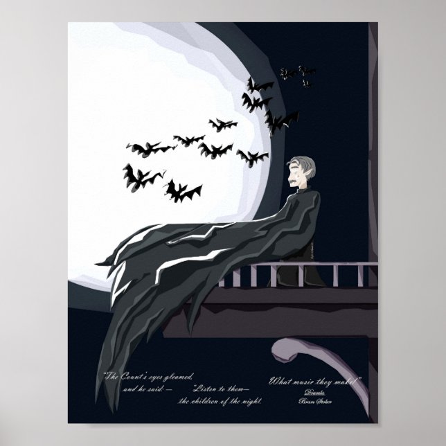Halloween Dracula Konsttryck Poster (Framsidan)