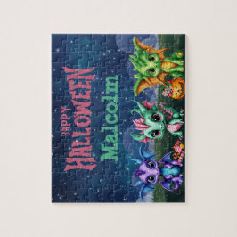 Halloween Dragon Anpassningsbar Child Namn Puzzle Pussel