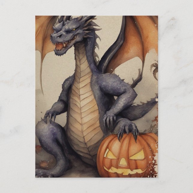Halloween Dragon Vykort (Framsida)