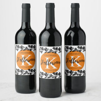 HALLOWEEN DRAGONFLY VIN MONOGRAM VIN-ETIKETTER VINFLASKA ETIKETT