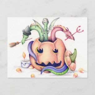 Halloween Dragons-vykort Vykort