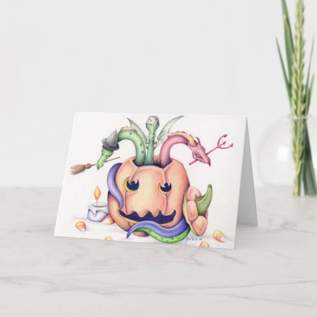 Halloween drakekort kort (Framsida)