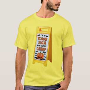 Halloween-dräkt Jag är en blöt golv-gult T Shirt