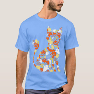 Halloween-dräkten, konstig kattpumpa Scary måne wo T Shirt